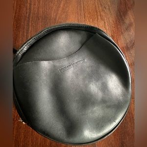 Portland Leather Large Circle Crossbody Black
